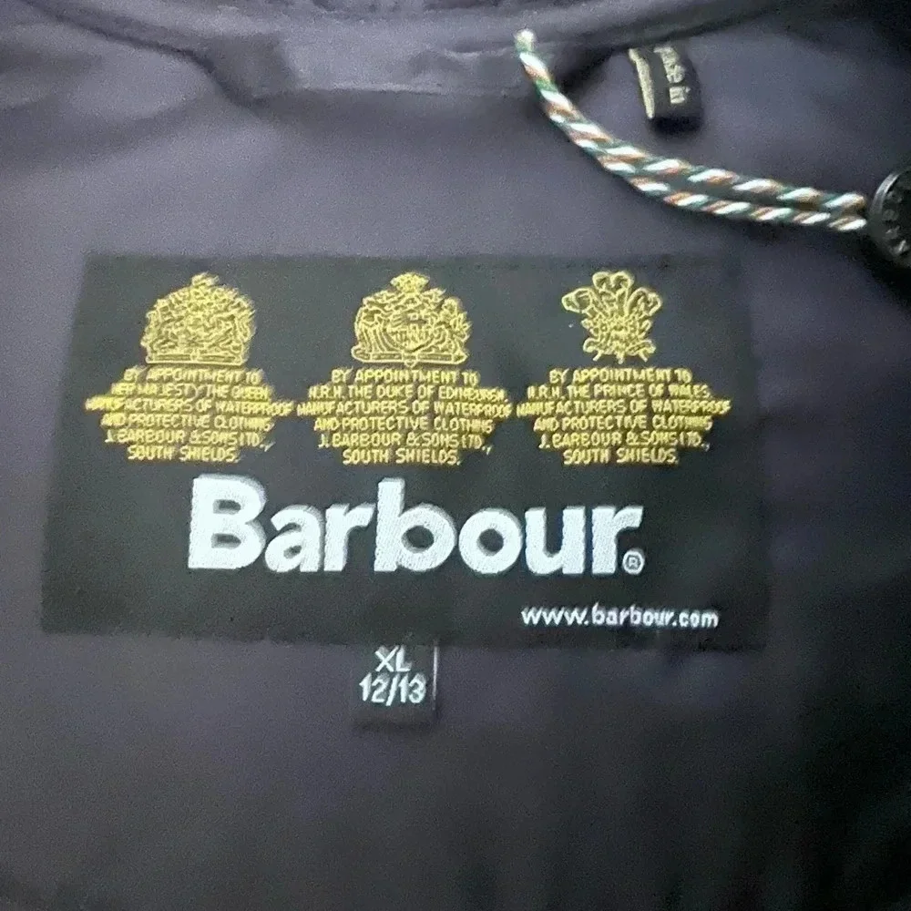 Barbour Quilted Navy Vest Unisex Boys Girls XL